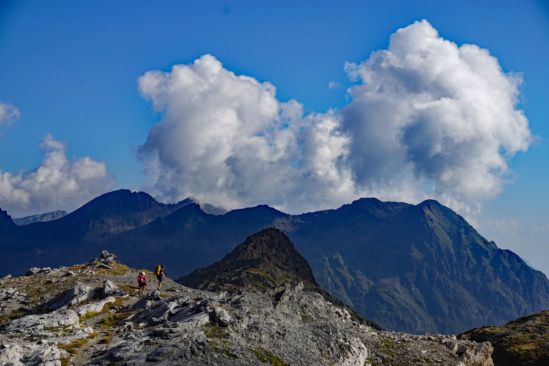 Trekking above Lac du Vieux Emossons, Switzerland