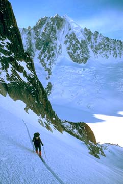 Skiing near the Argentiere Glacier