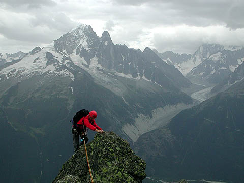Climbing in the Aiguilles Rouges, Chamonix France