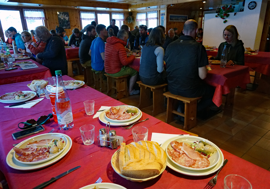 Supper time in the Branca hut, Ortler